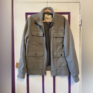 American Rag Cie Wool-Blend Gray Bomber Jacket - Size L